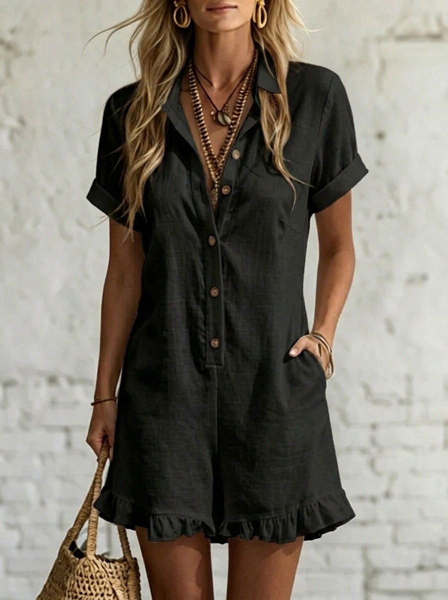 Women's Stand Collar Sleeveless Casual Loose Solid Women's Jumpsuit/clothing