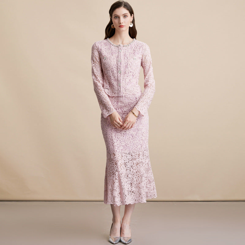 Classic Style Temperament Diamond Crew Neck Dresses