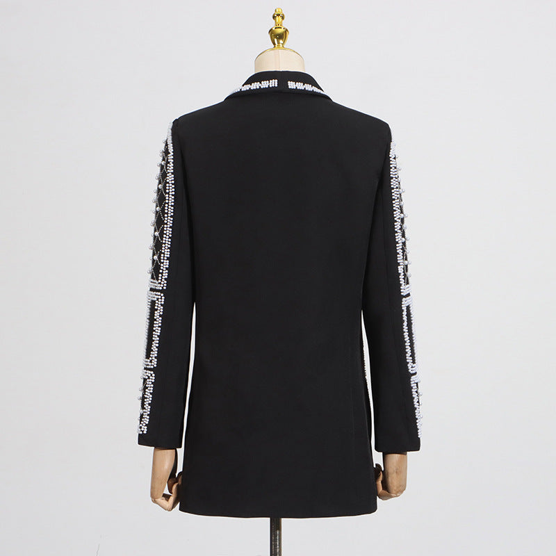 Women's Affordable Luxury Autumn Beaded High-grade Figure Blazers