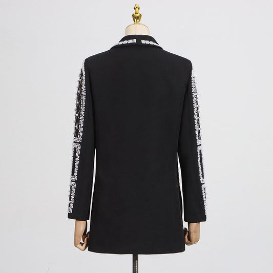 Women's Affordable Luxury Autumn Beaded High-grade Figure Blazers