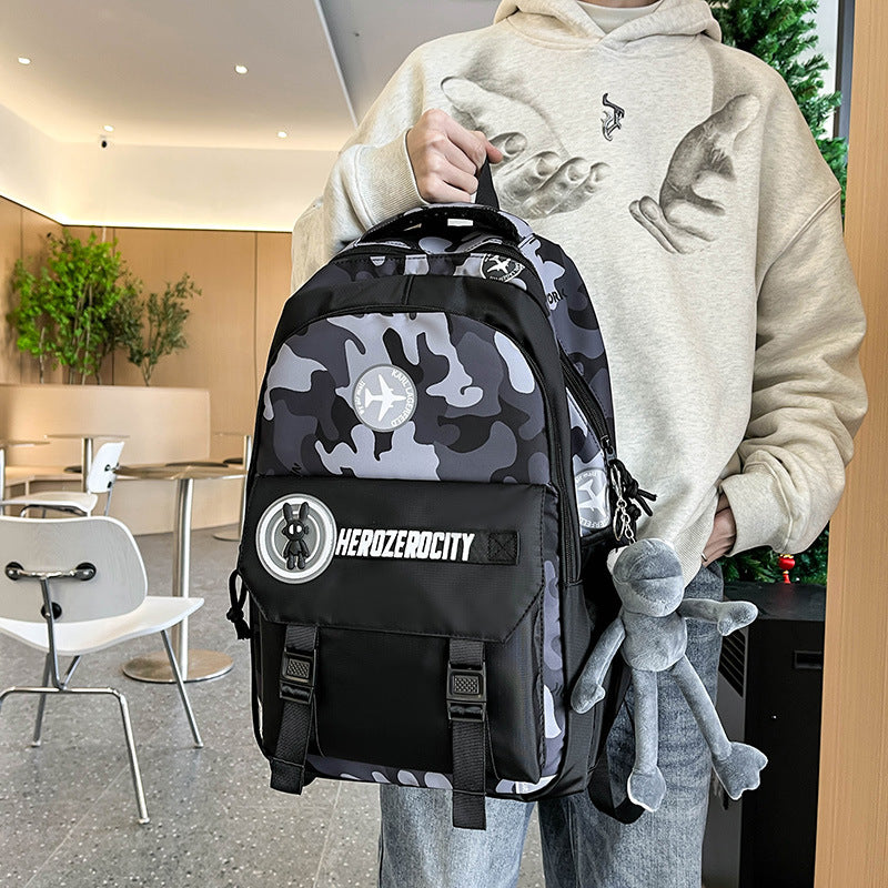 Large Capacity Camouflage Junior High Leisure Middle School Students' Schoolbags