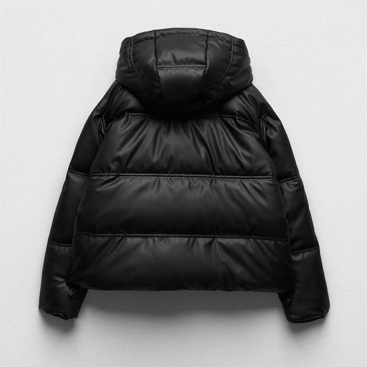 Women's Autumn Pure Color Warm Faux Leather Coats