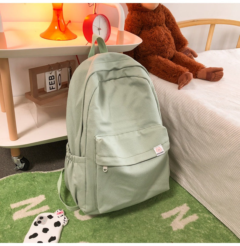 Soft Solid Color Large Capacity Female Backpacks