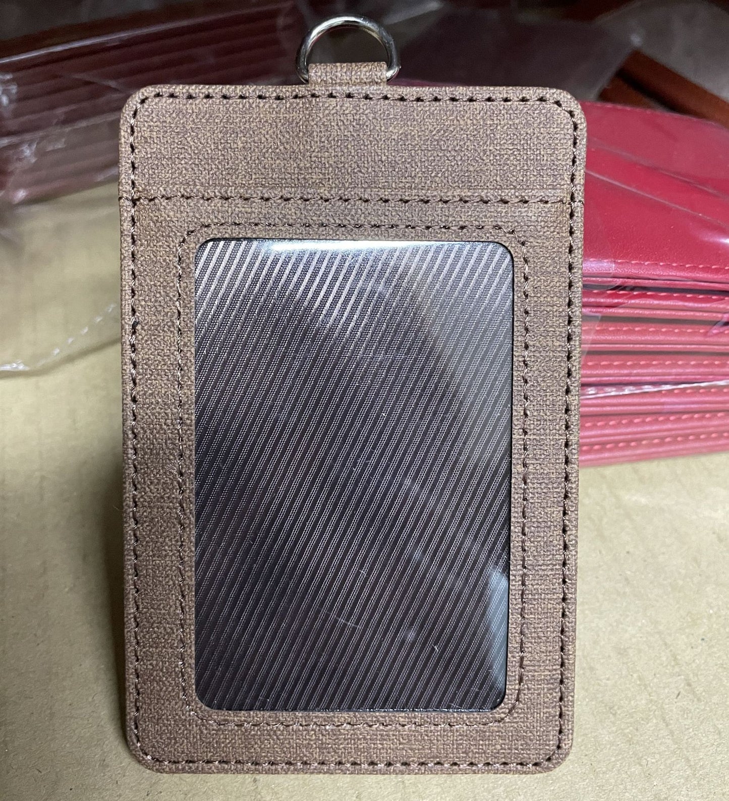 Customized Work Permit Cover With Lanyard Card Holder