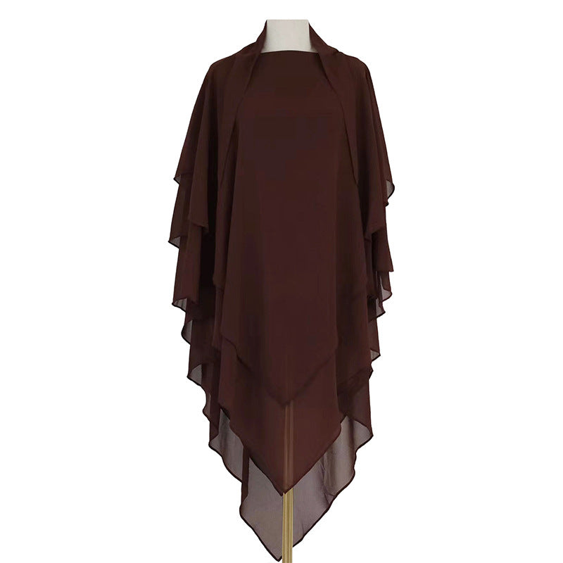 Solid Color Scarf Small Fresh Front Two Layers Dress