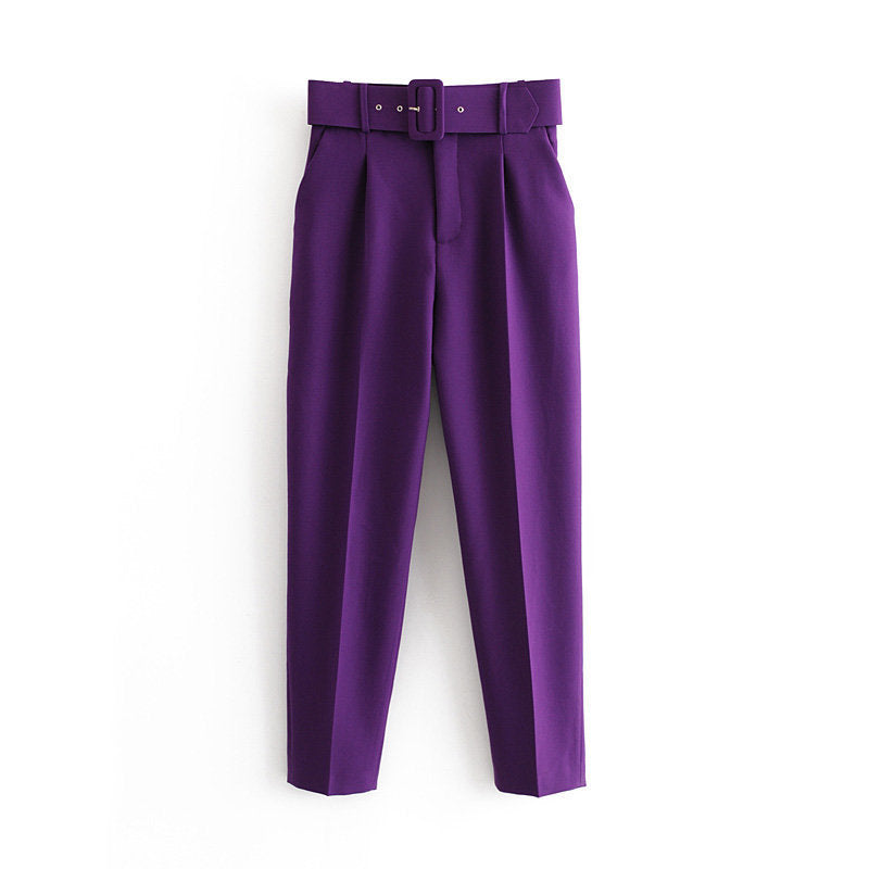 Women's Spring Pleated Harem Casual Solid Color Pants