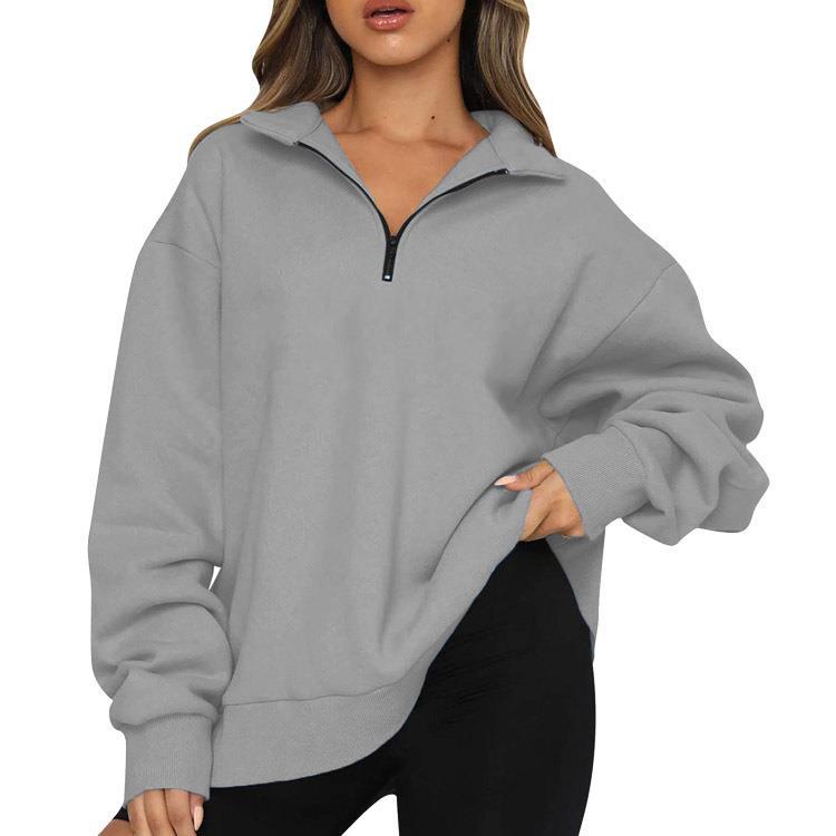 Women's Casual Half Zipper Pullover Long Sleeve Women's Sweater, Sweater