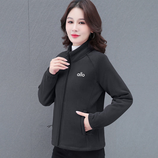 Women's Polar Fleece Stand Collar Large Thickened Sweaters