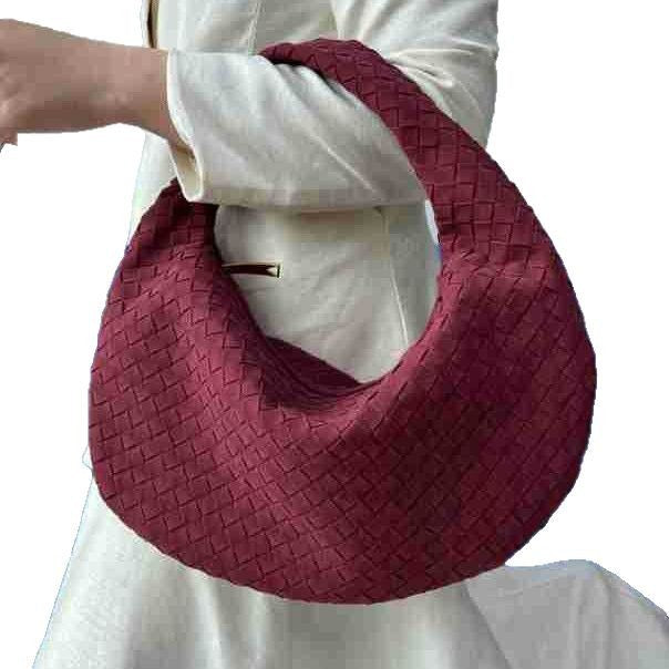Women's Frosted Handmade Woven Fashion Underarm Large Bags