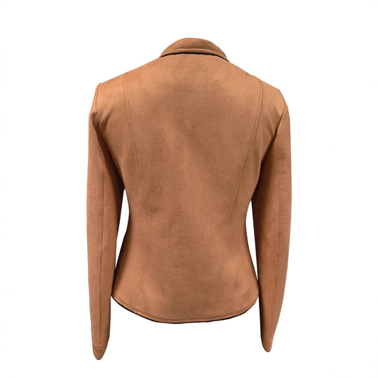 Women's Elegant Basic Imitation Fur Suede Contrast Jackets