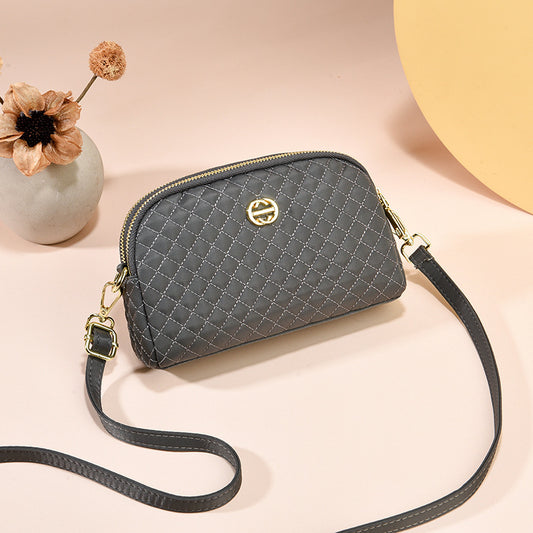 Women's Oxford Cloth Cell Diamond Pattern Mother Crossbody Bags