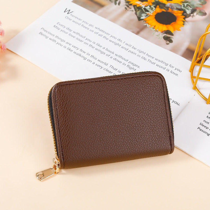 Women's Zipper Multiple Slots Bank Certificate Large Card Holder