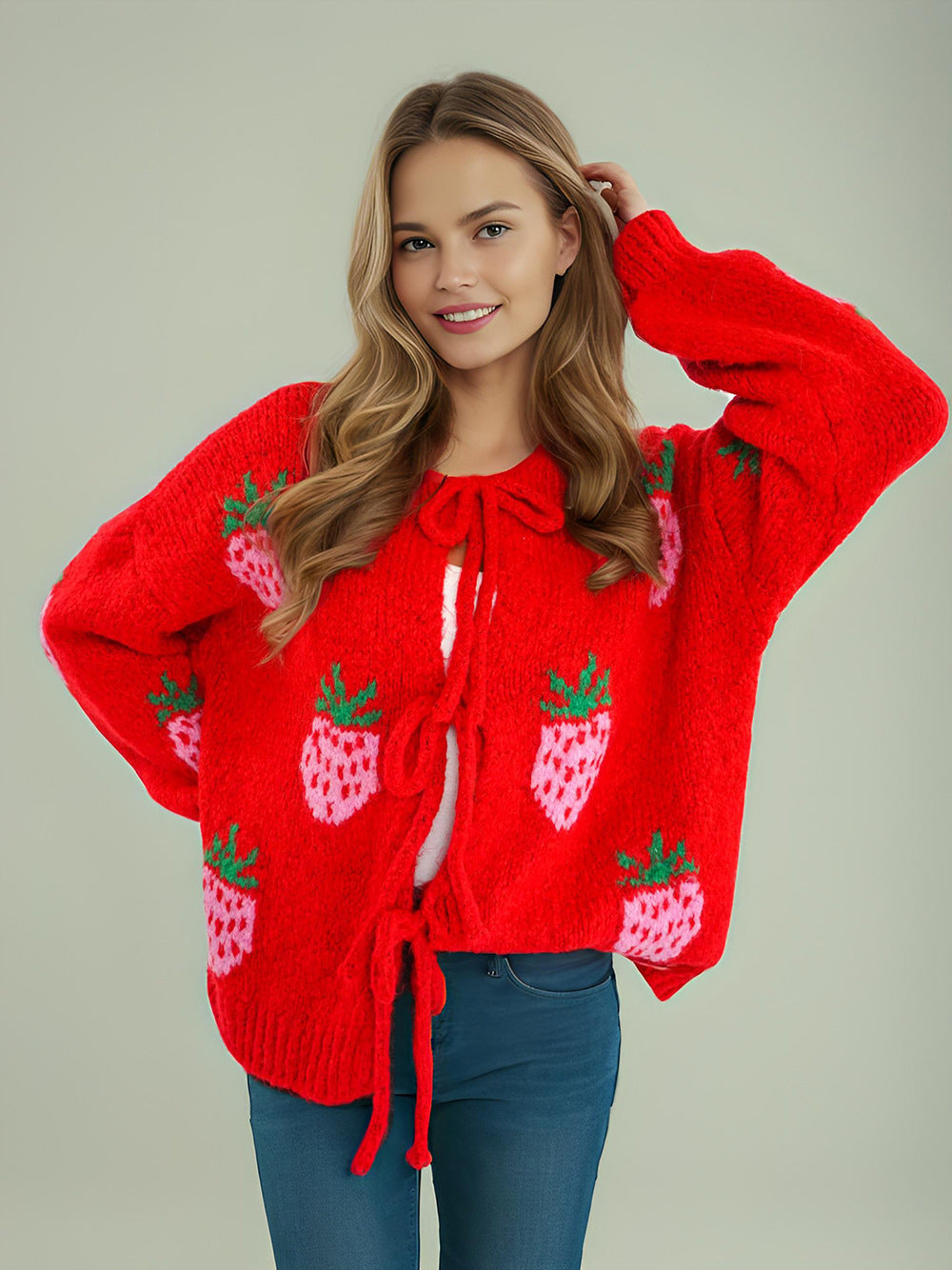 Women's Embroidery Love Strap Fashion Knitted Sweaters
