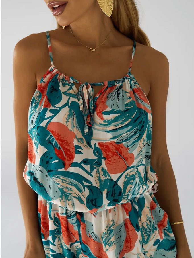 Sexy One-piece Dress Boxer Casual Fashion Printing Beach Seaside Shorts