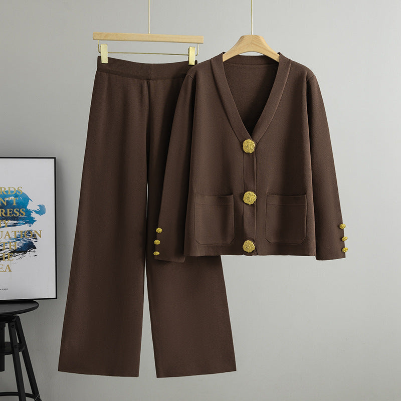 Popular Fashion Women's Knitted Two-piece Loose Fashion Casual Suit