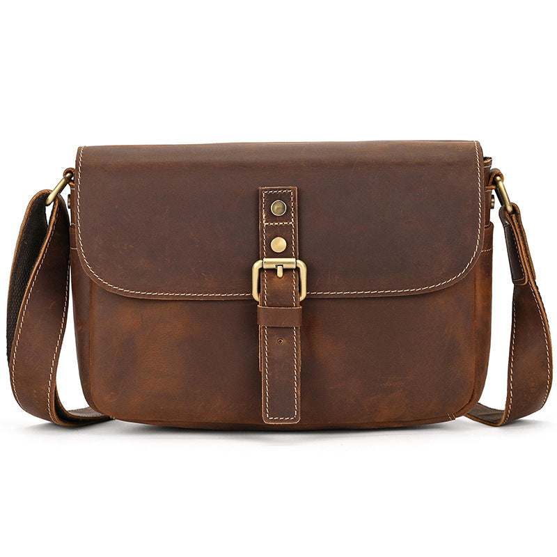 Men's Leather Crazy Horse First Layer Cowhide Men's Shoulder Bags