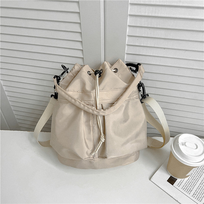 Women's Large Capacity Nylon Niche Style Drawstring Shoulder Bags