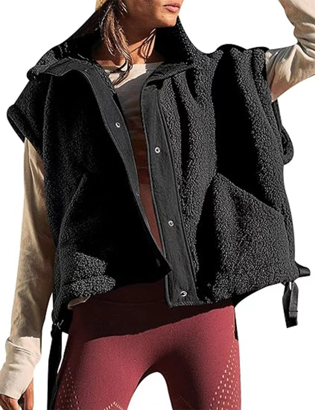 Women's Plush Sleeveless Waistcoat Warm Ladies Coats