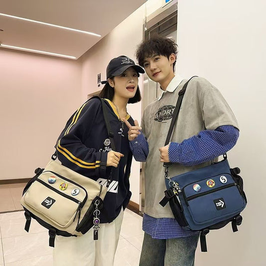 Trendy Male Portable Junior High Tutorial Men's Messenger Bags