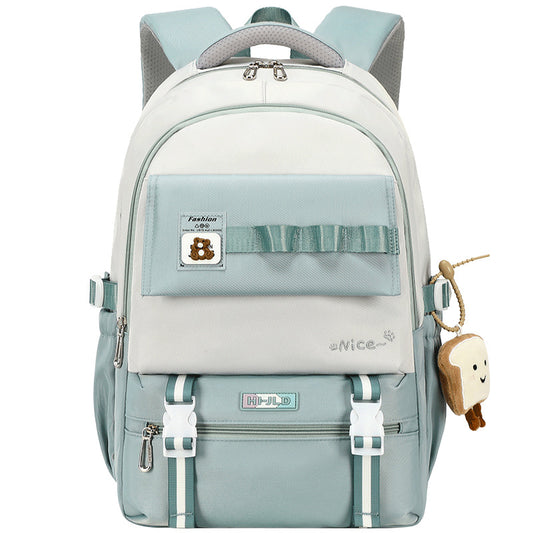 Women's Capacity Nylon Style Junior's Korean Stain Middle School Students' Schoolbags