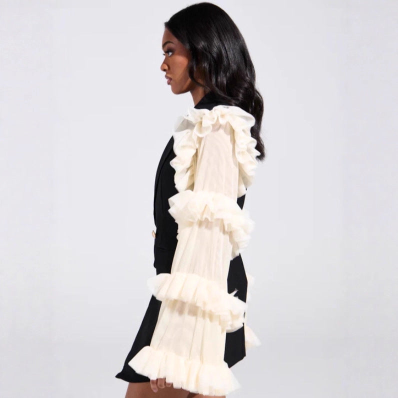 Women's Niche Autumn Three-dimensional Design Temperament Mid-length Blazers
