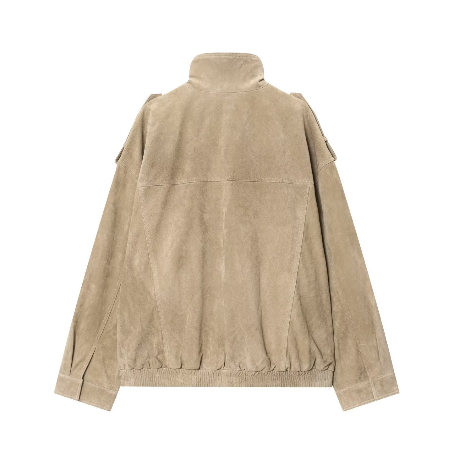Women's Collar Long Sleeve Suede Texture Baseball Jackets