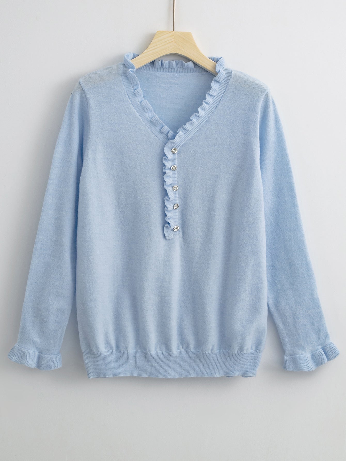 Women's Stylish Autumn Long Sleeve Ruffled Knitwear