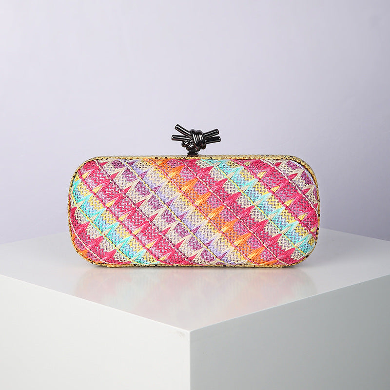 Women's Chain Dinner Grass Yam Woven Evening Bags