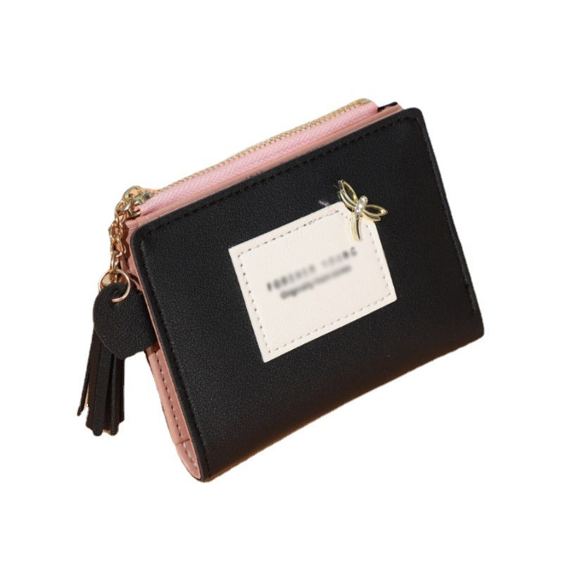 Women's Beautiful Short Leather Metal Zipper Ladies Wallets