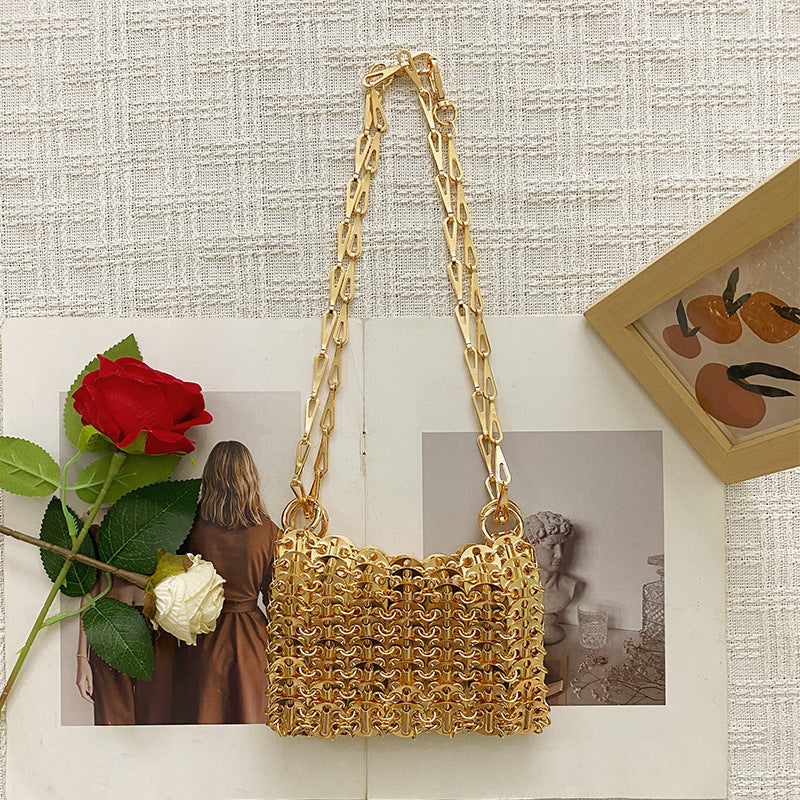 Women's Sier Shiny Handmade Fashion Sequin Mobile Bags