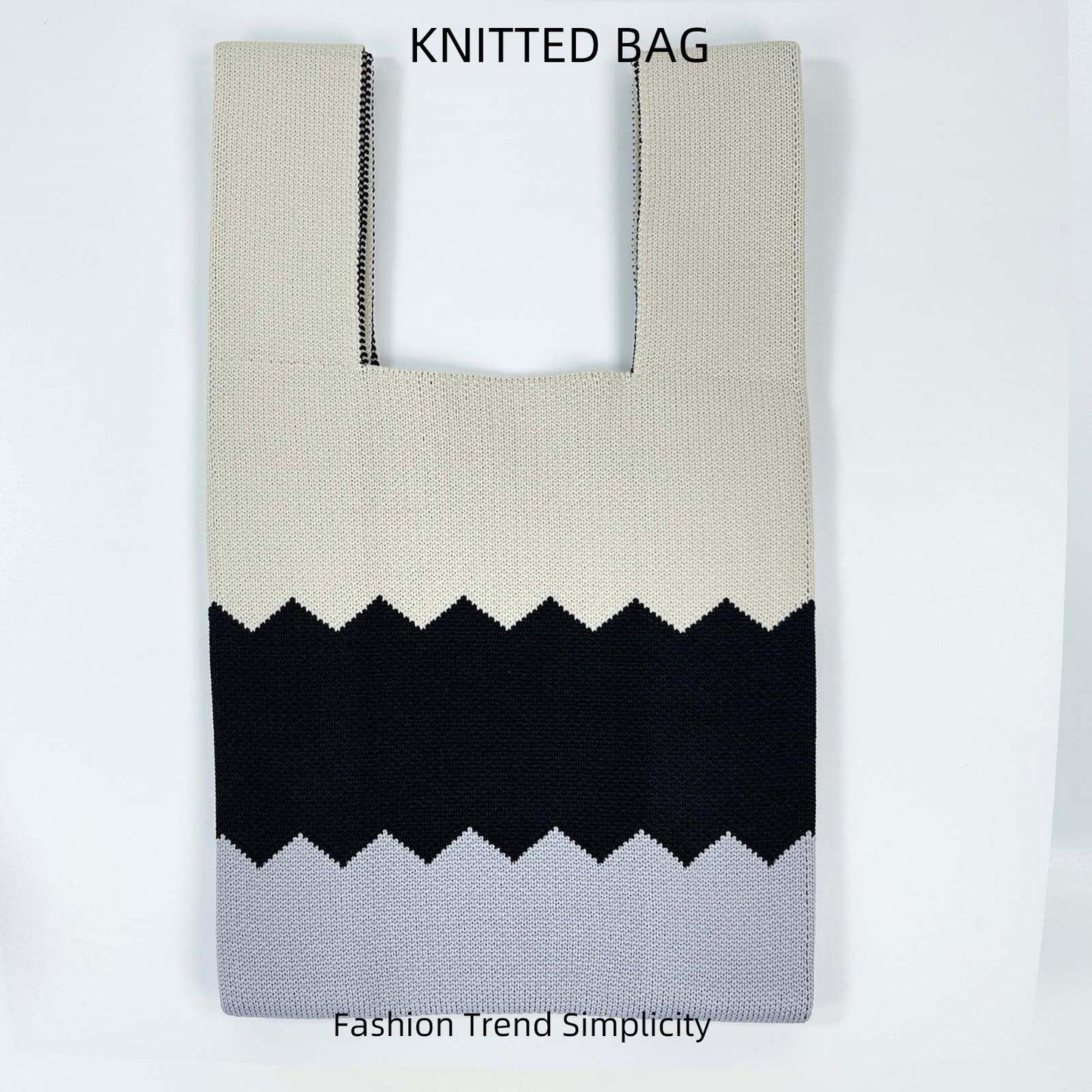 Women's Flower Knitted Large Capacity Totes Wrist Handbags