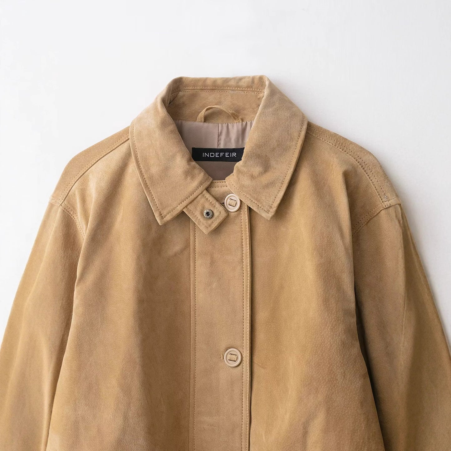Women's Fashion Casual Suede Textured Leather Coats