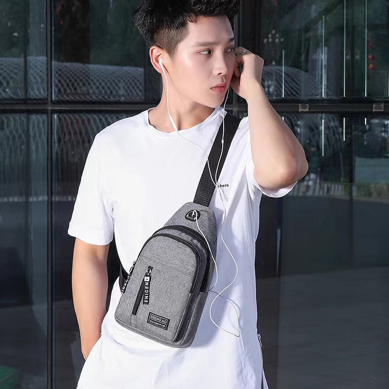 Men's Glamorous Innovative Trendy Headset Fashionable Men's Chest Bags