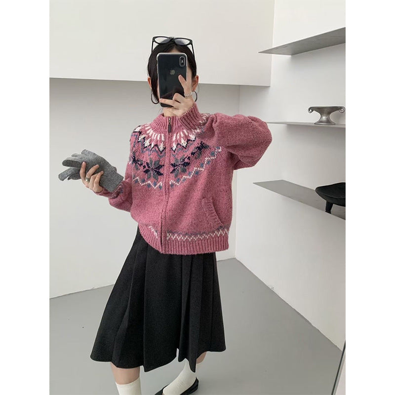 Women's High-grade Soft Glutinous Idle Style Half Knitwear
