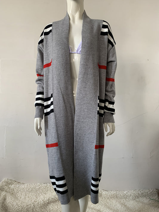 Pretty Long Striped Loose Large Source Sweaters