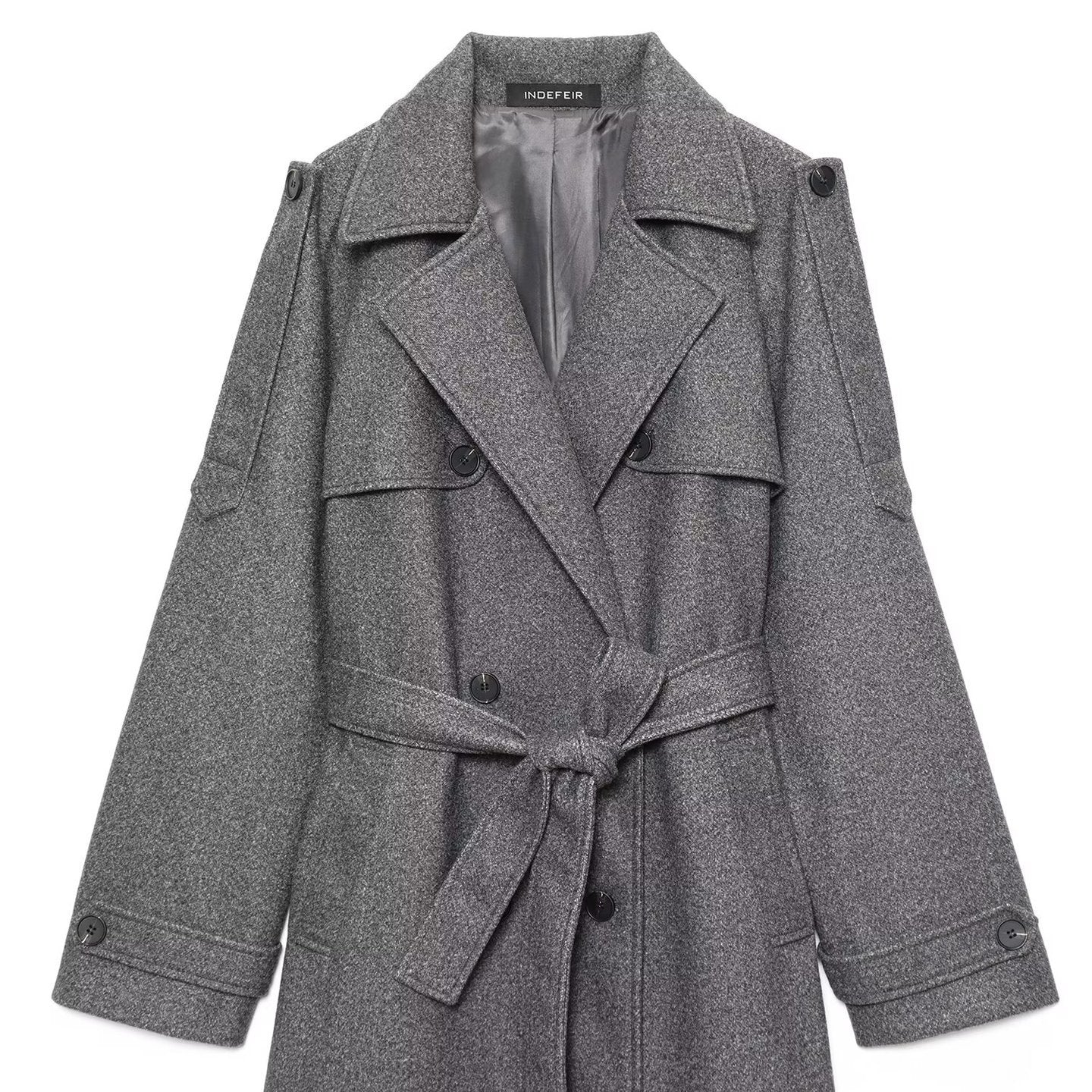 Women's Retro High-grade Woolen Belt Overcoat Jackets