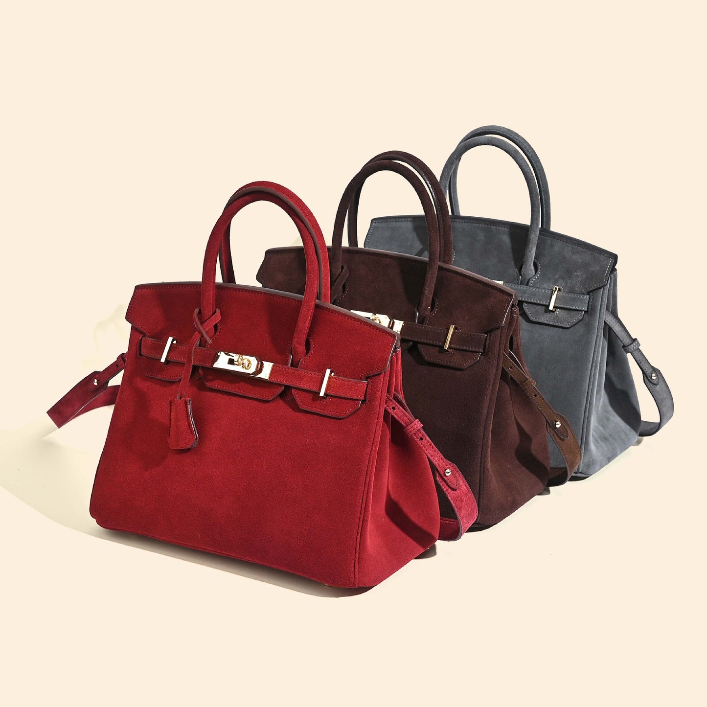 Women's Head Genuine Leather Layer Cowhide Frosted Large Handbags