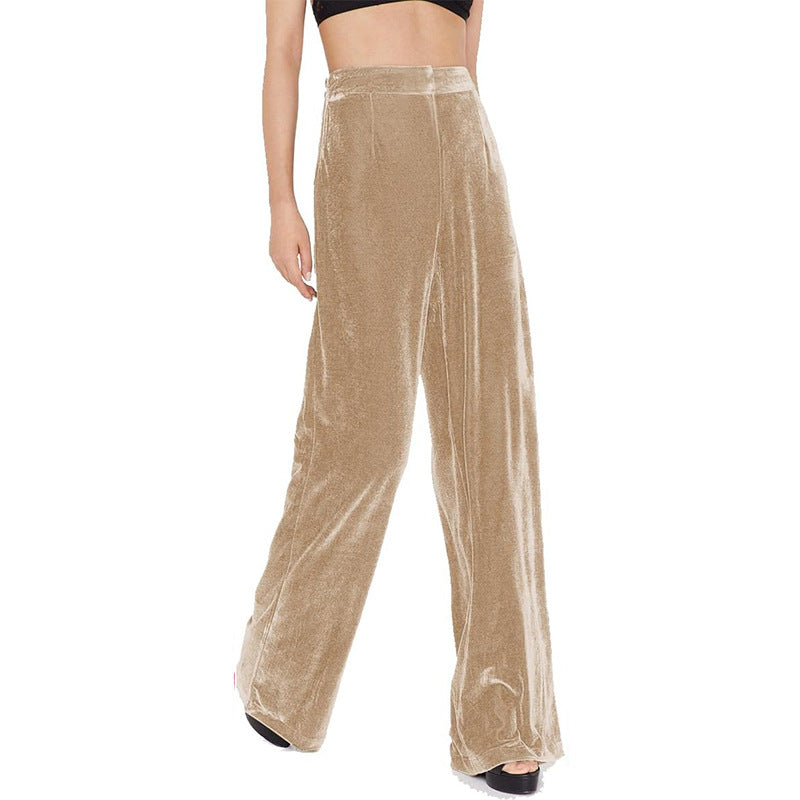 Women's Entry Lux Elegant Graceful Gold Veet Pants