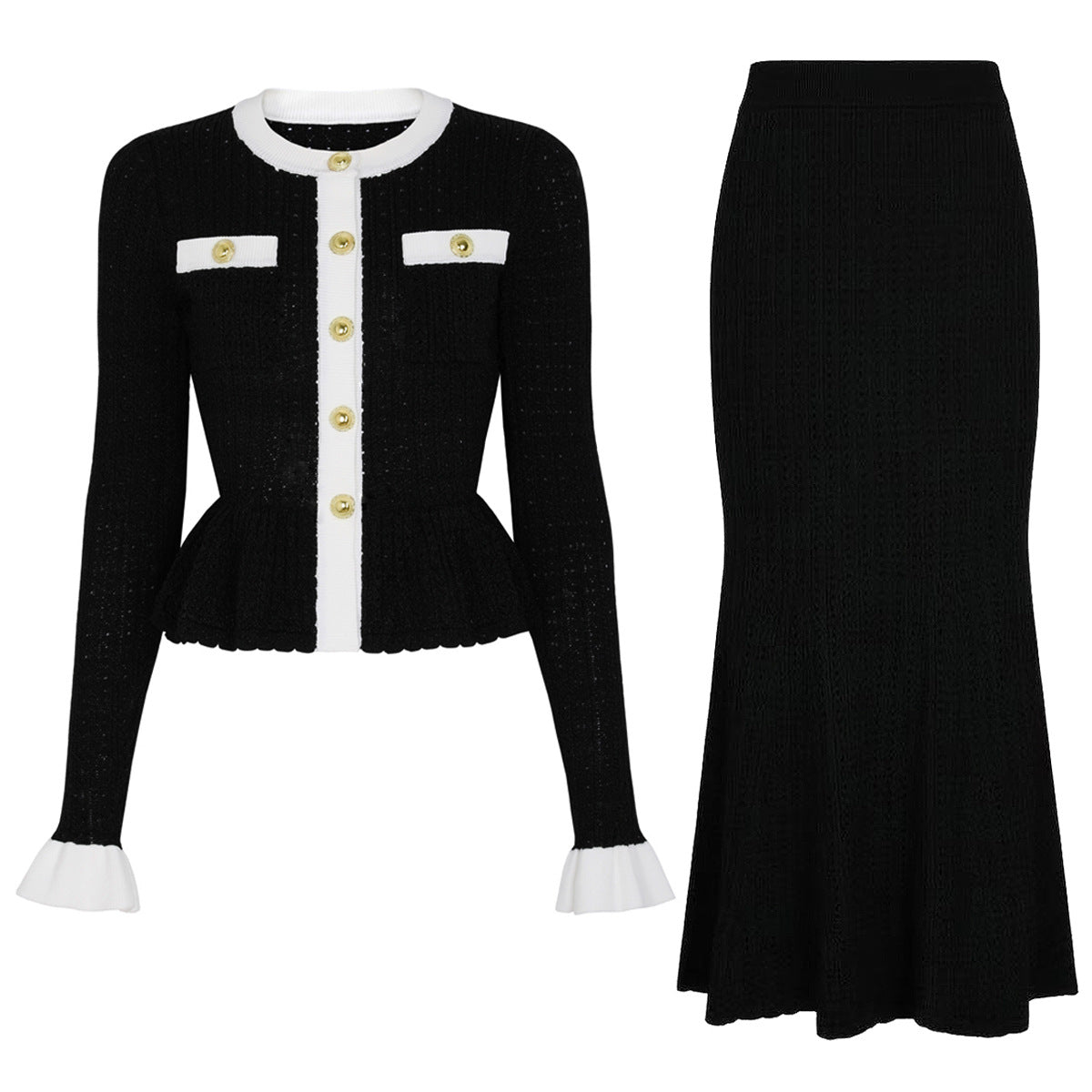 High Quality Long Sleeve Lady Knitted Suits