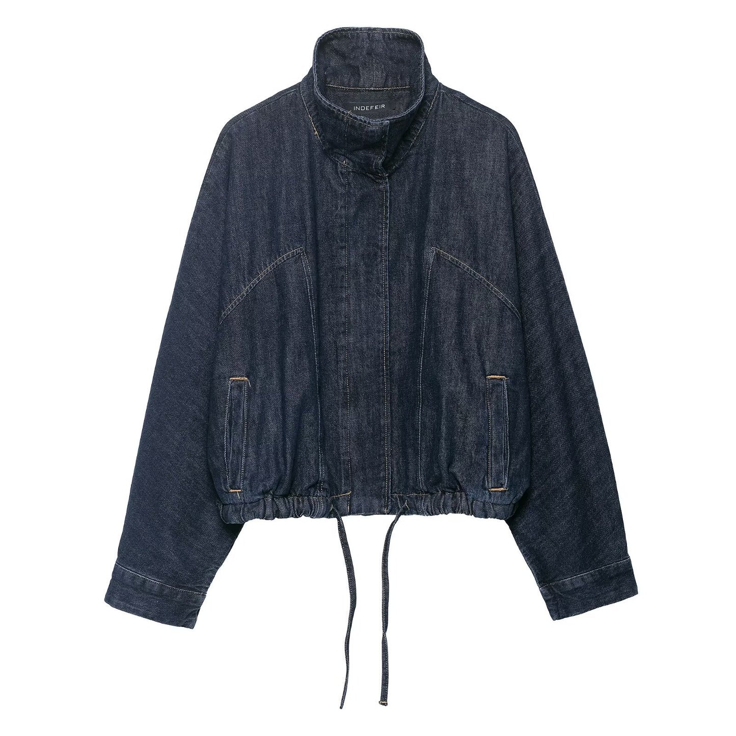 Women's Stand Collar Loose Denim American High Coats