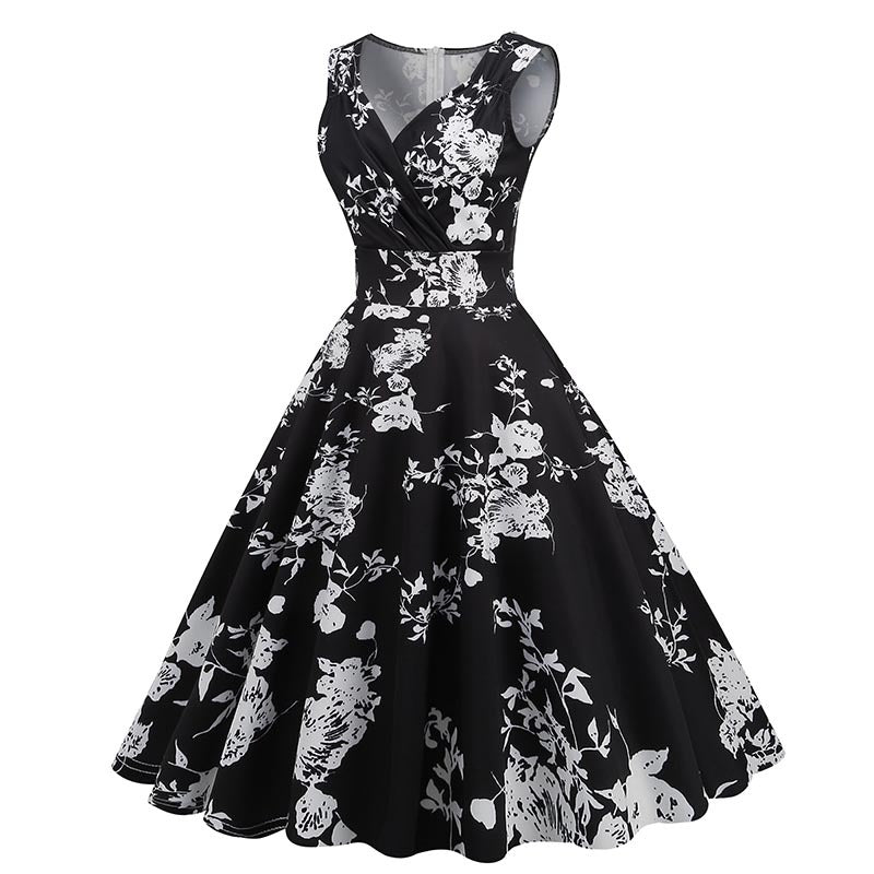 Party Style Vintage Printed Dress Cocktail Dresses