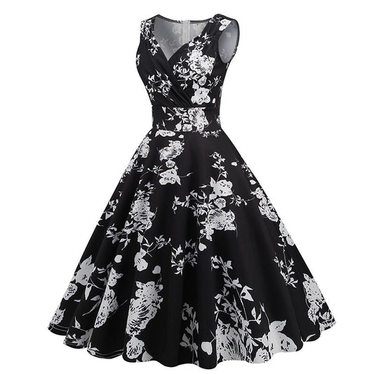 Party Style Vintage Printed Dress Cocktail Dresses