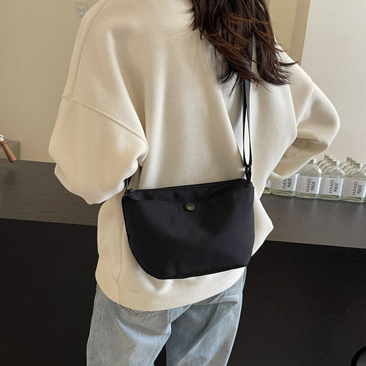 Solid Color Cloth Portable Simple Change Crossbody Bags