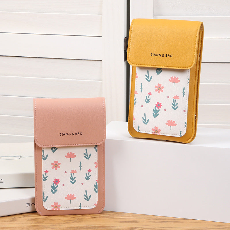 Touch Screen Thin Printed Mini Charging Crossbody Bags