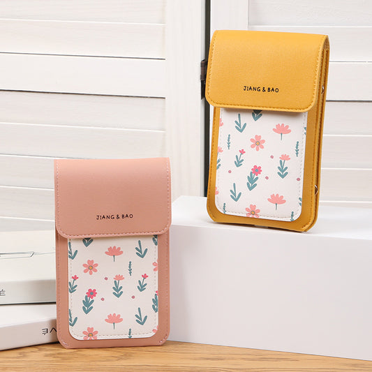 Touch Screen Thin Printed Mini Charging Crossbody Bags