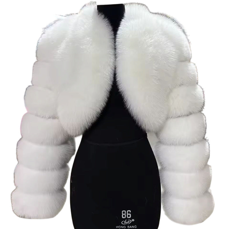 Faux Fur Fox Stitching Winter Warm Coats