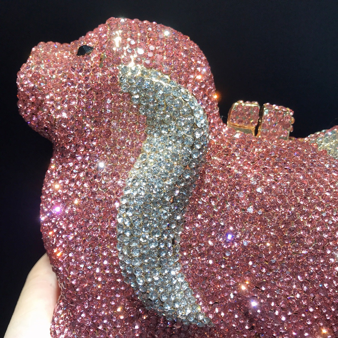Mini Dog Inlaid Rhinestone Diamond Clutch Evening Bags