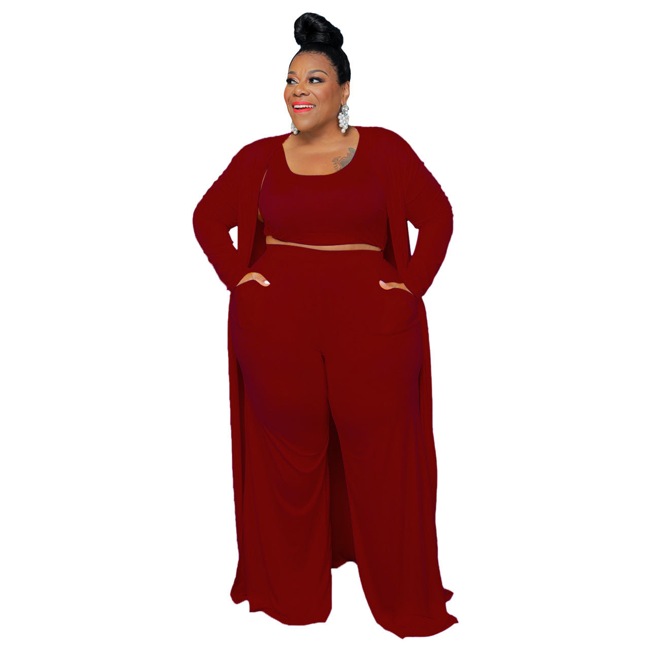Women's Casual Fashion Sports Home Robe Three-piece Suits
