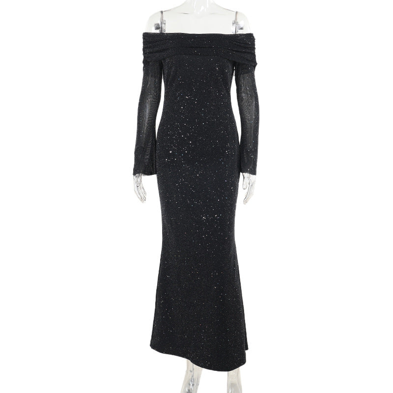 Women's Autumn Sexy Dress Elegant Sequined For Dresses