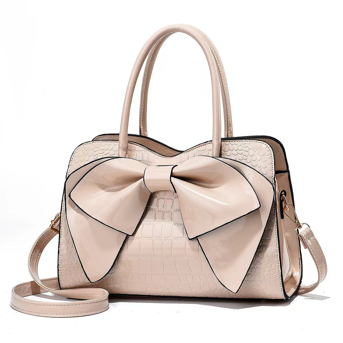 Women's Autumn Summer Fashion Crocodile Pattern Bow Crossbody Bags